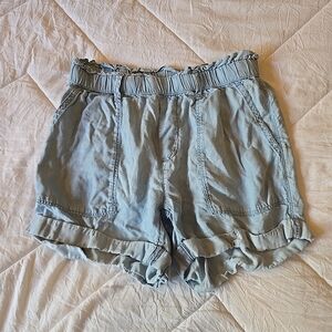 Aerie High Waist Denim Blue Shorts
